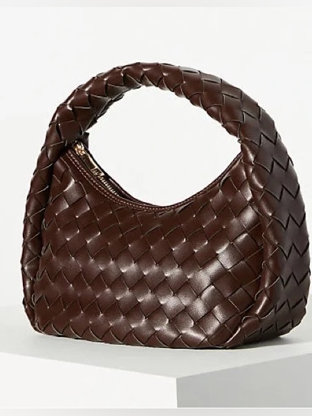 Anthropologie Chocolate Brown Woven “Brigitte” Mini Bag